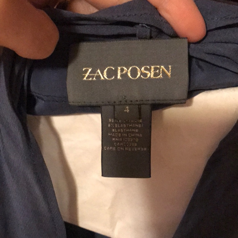 Zac Posen Navy silk blouse - Picture 2 of 5